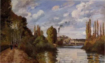  landschaften - Flußufer in Pontoise 1872 Camille Pissarro Landschaften